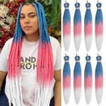 Beyond Beauty Braiding Hair pre stretched, Braids Synthetic Fiber Ombre Yaki Texture, Natural Easy Twist Braids Crochet Hair Hot Water Setting hair extensions