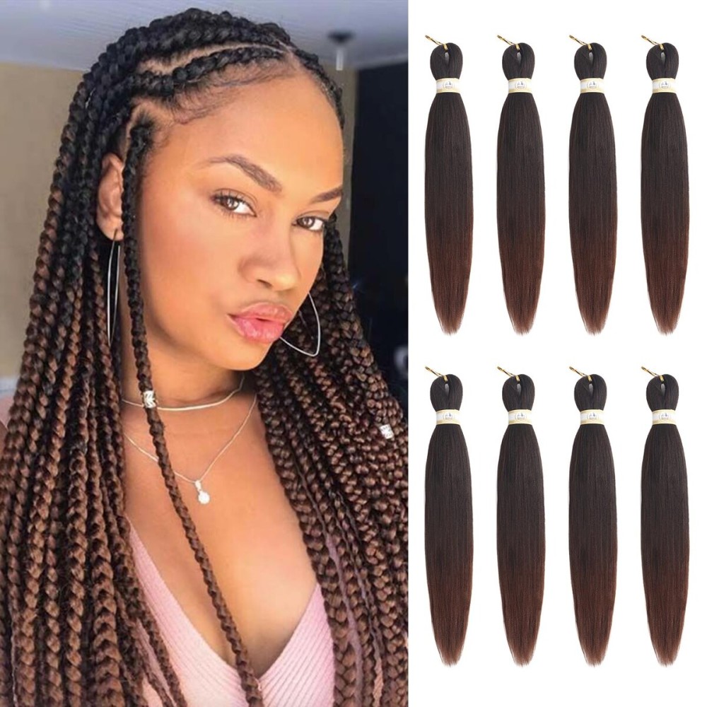 Beyond Beauty Braiding Hair pre stretched, Braids Synthetic Fiber Ombre Yaki Texture, Natural Easy Twist Braids Crochet Hair Hot Water Setting hair extensions