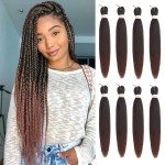 Beyond Beauty Braiding Hair pre stretched, Braids Synthetic Fiber Ombre Yaki Texture, Natural Easy Twist Braids Crochet Hair Hot Water Setting hair extensions