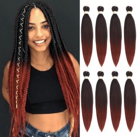 Beyond Beauty Braiding Hair pre stretched, Braids Synthetic Fiber Ombre Yaki Texture, Natural Easy Twist Braids Crochet Hair Hot Water Setting hair extensions