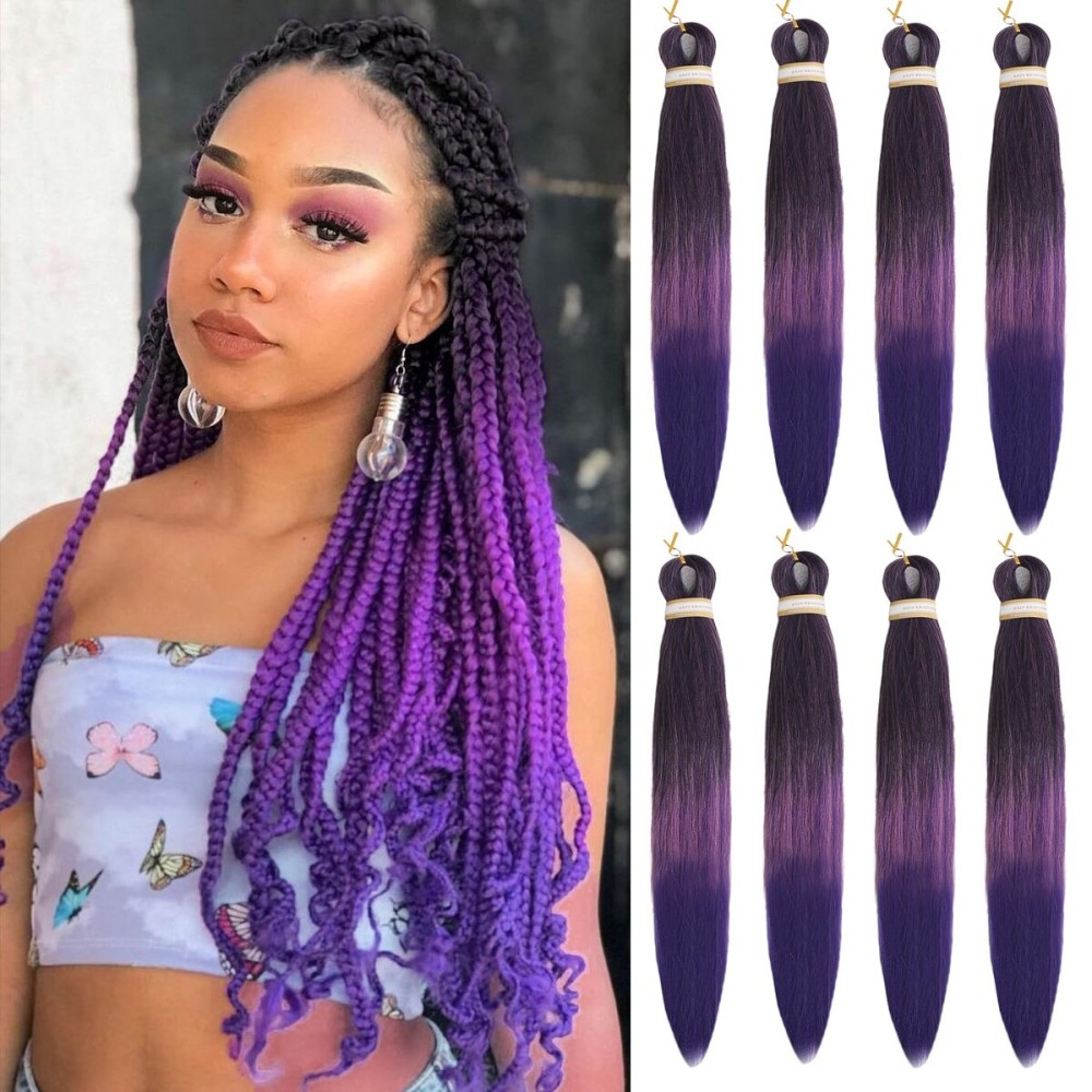 Beyond Beauty Braiding Hair pre stretched, Braids Synthetic Fiber Ombre Yaki Texture, Natural Easy Twist Braids Crochet Hair Hot Water Setting hair extensions