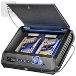 Rechargeable Gun Safe for Pistols 3-Ways unlock Biometric Fingerprint Digital PIN Key Unlock Handgun Safe with Sound/Silent, Lock box for Cloakroom living room Bedroom Nightstand and Car