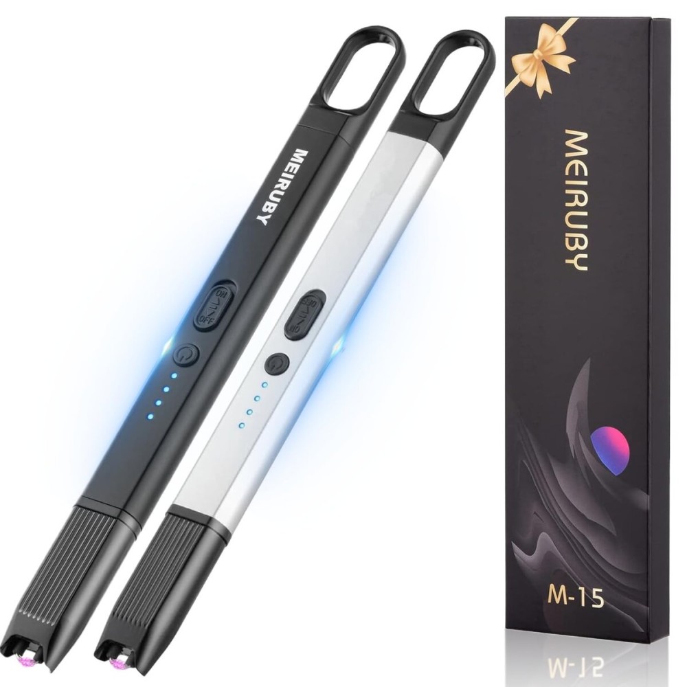 MEIRUBY 2 Pack Lighter Stocking Stuffers - Electric Candle Lighter for Adults, Women, Mom - Cool Gadgets for Gifts