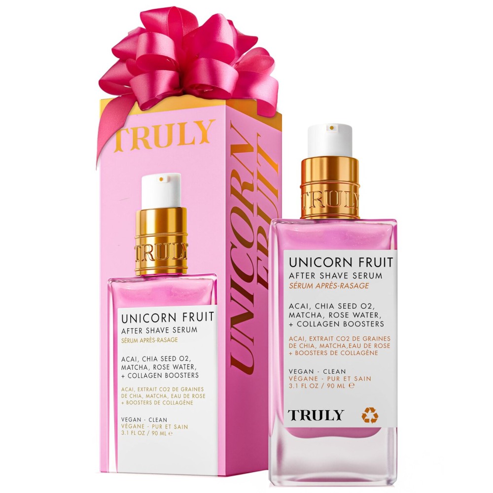 Truly Beauty Unicorn Fruit After Shave Serum | Rejuvenating Ingrown Hair Treatment & Redness Relief | Acai, Matcha & Rose Water | Hydrates, Soothes, & Smooths Skin | Cotton Candy Scent (3.1 fl oz)