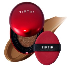 [*Mini Size*] TIRTIR Mask Fit Red Cushion Foundation | Long-Lasting, Lightweight, Buildable Coverage, Semi-Matte Finish, Korean Cushion Foundation (45W Chestnut, 0.15 Oz)