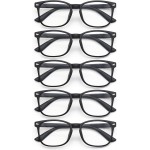 WINTOO Blue Light Glasses for Woman Men | 99% Blue Light Blocking Glasses for Computer Gaming TV Phone Screen Square Frame | Anti Eyestrain & UV Glare Protection - 5 Pair