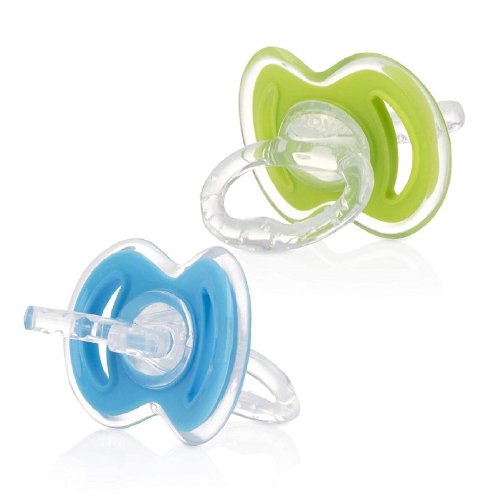 Nuby Gum-EEZ Pacifier Teethers, 2 Pack (Sky/Lime)
