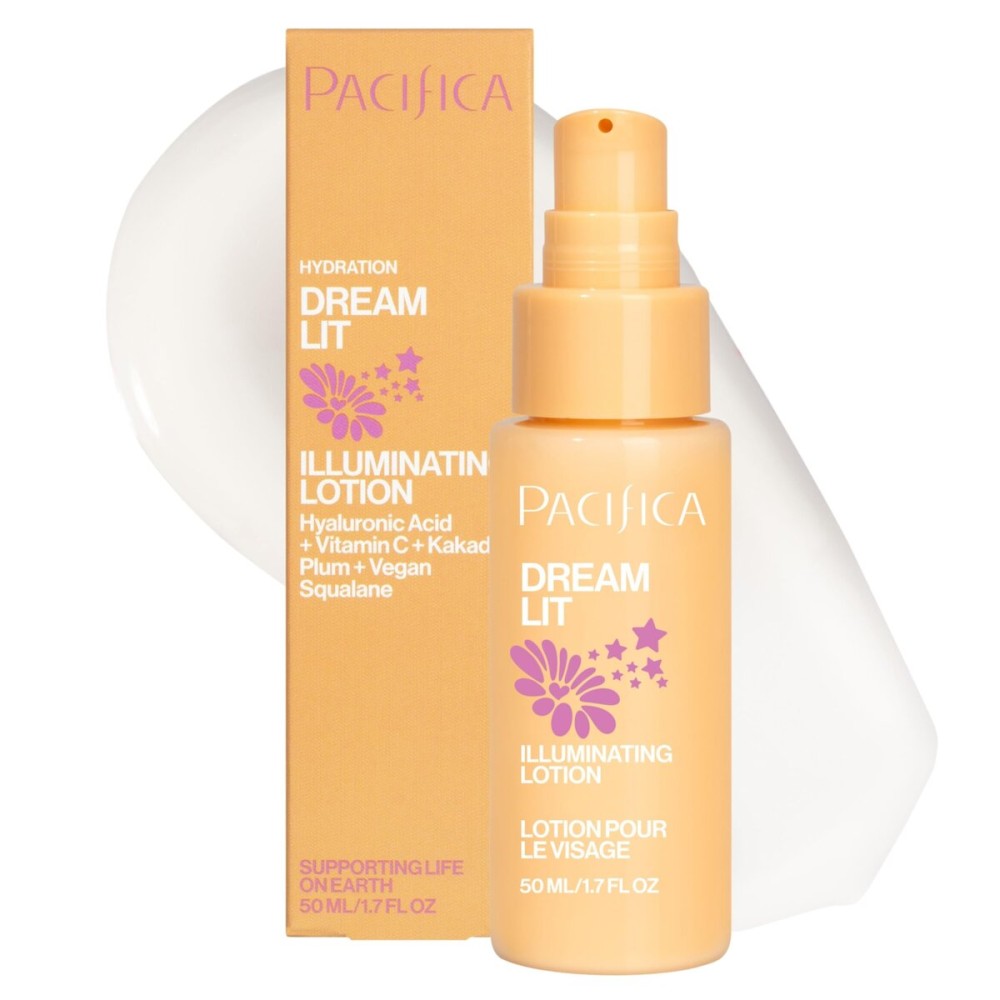 Pacifica Dreamlit Illuminating Facial Lotion - Vitamin C & Niacinamide Brightening Moisturizer for Radiant Glow - Natural Dewy Finish Hydrates & Minimizes Pores - Lightweight Daily Face Cream, Vegan