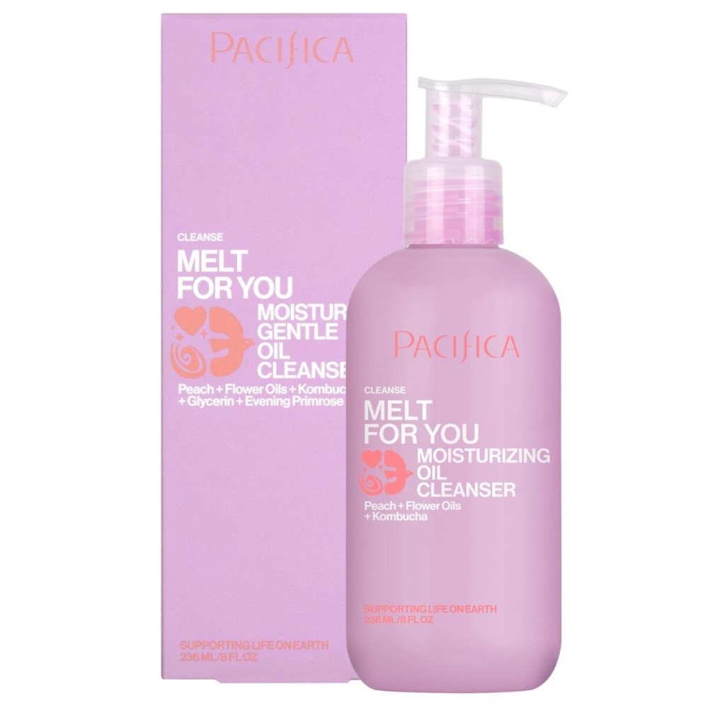 Pacifica Melt For You Facial Cleansing Oil - Hydrating Daily Face Wash & Makeup Remover Oil Cleanser for All Skin Types, Gentle Non-Comedogenic, Vegan, Clean Beauty, Dermatologist Tested 8 fl oz