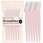 Kitsch Dermaplane Razor for Women Face - Face Razors for Women & Men, Eyebrow Trimmer & Face Shaver - Exfoliating Facial Razor & Skin Care Tool for Smoother Skin - Blush, 6 pcs