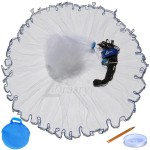 Drasry Saltwater Fishing Cast Net 3/8 inch Mesh Size for Bait Shrimp Trap Fish Heavy Duty Throw Net 3FT to 12FT Radius 6FT Radius 0.66LB/ FT