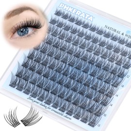 PHKERATA Wispy Lash Clusters Natural Eyelash Clusters 108 pcs Cluster Eyelash Extensions DIY Individual Lashes Clusters with Soft Lash Band, 10-16 mm