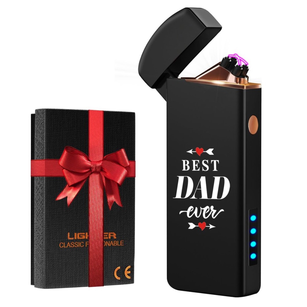 Coquimbo Gifts for Dad Men Christmas Dad Gifts from Gaughter Son: Electric Lighter Dad Mens Birthday Gifts, Rechargeable Windproof Flameless Dual Arc Plasma Lighters White Elephant Gifts