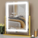 Gvnkvn Lighted Makeup Mirror, Hollywood Vanity Mirror with Lights, Three Color Lighting Modes, and 5X Magnification Mirror, Smart Touch Control, 360Rotation (17.2in. White)