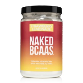 NAKED Strawberry Lemonade BCAAs Amino Acids Powder, 100% Pure 2:1:1 Formula, Vegan Branched Chain Amino Acids, Instantized All Natural BCAA Powder Supplement - 501 Grams, 34 Servings