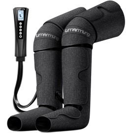 Air Compression Leg Massager with Heat - Ideal Christmas, Mother\'s Day and Father\'s Day Gifts for Men, Women, Dad, Mom - Relieves Foot and Knee Pain, Eases Varicose Veins, Cramps, Swelling and Edema