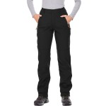 Jessie Kidden Women\'s Waterproof Pants Hiking Ski Snow Fish Fleece Lined Insulated Outdoor Golf Travel Pant (801F Black 4)
