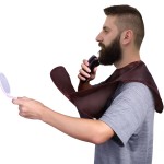 Beard Bib, Beard Apron Foldable Multi-Purpose Shaving Bib, Beard Bib Apron for Men for All Men\'S Gifts(khaki)