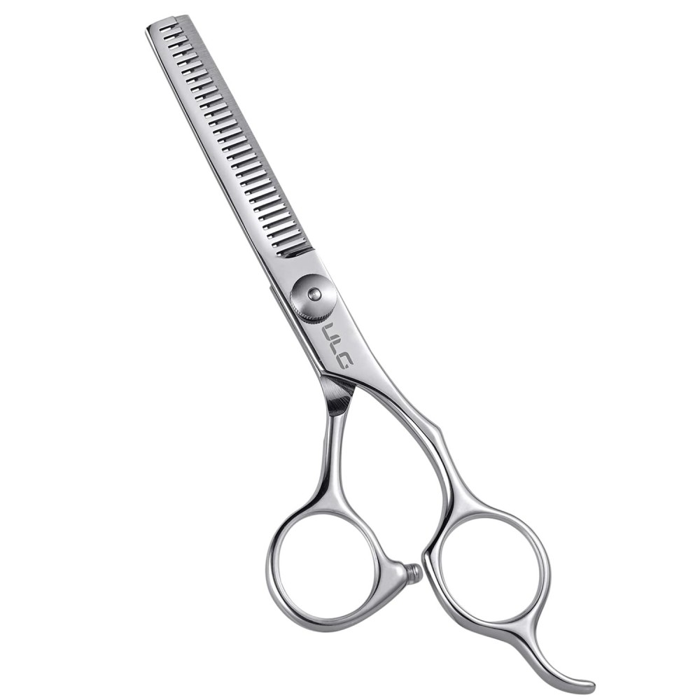 ULG Hair Thinning Scissors, Thinning Shear for Hair Cutting 6.5 inch Right-Hand Barber Scissors Salon Texturizing Shears Made of Japanese Stainless Steel, Silver