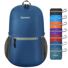 Gonex Ultra Lightweight Packable Backpack Daypack Handy Foldable Camping Outdoor Travel Cycling Backpacking(Dark Blue)