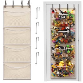 Honeyera The Original Storage for Stuffed Animals, Over Door Organizer for Stuffies, Baby Accessories, Toy Plush, Breathable Hanging Pockets Big Girls Toddler Large Bag