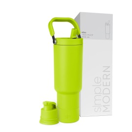 Simple Modern Trek Pivot | 40oz Flip Straw Tumbler with Handle | Water Bottle & Boot | Interchangeable Straw & Chug Lids | Insulated Stainless Steel Jug | Gym Sports Outdoors | Green Apple