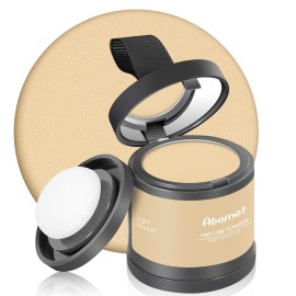 Abomet Hairline Powder Instantly Conceals Hair Loss, Root Touch Up Hair Color Powder, Hair Toppers for Women Men, Hair Fibers for Thinning Hair, Root Cover Up lasting 24 hours (Light Blonde, 0.35)