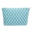 PAZIMIIK Knitted Checkered Makeup Bag Large Zipper Make Up Accessory Pouch for Purse Cosmetic Brush Bag for Travel Essential Lake Blue