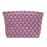 PAZIMIIK Knitted Checkered Makeup Bag Large Zipper Make Up Accessory Pouch for Purse Cosmetic Brush Bag for Travel Essential Magenta Green