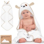 KeaBabies Hooded Baby Towel for Newborn - Viscose Derived from Bamboo Large Baby Bath Towels with Hood for Boys, Girls, Toddler, Extra Absorbent & Soft Newborn Bath Essentials (Dog, Petite)
