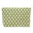PAZIMIIK Knitted Checkered Makeup Bag Large Zipper Make Up Accessory Pouch for Purse Cosmetic Brush Bag for Travel Essential Pink Green