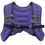 ZELUS Weighted Vest, 6lb/8lb/12lb/16lb/20lb/25lb/30lb Weight Vest with Reflective Stripe for Workout, Strength Training, Running, Fitness, Muscle Building, Weight Loss, Weightlifting, Violet(8 lb)