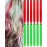 Olldag Clip in Red and Green Hair Extensions 12 PCS, Olldag Party Highlights Colored Hair Accessories, Colorful Straight Synthetic Hairpiece for Kids Girls Women Cosplay (20-inch)