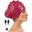 Large Long Hair Swim Cap with Extra Room for Women Men, Silicone Swimming Cap for Long Thick Hair with Ear Plugs Nose Clip Set, Adult Waterproof Swim Hats Bathing Caps to Keep Hair Dry(Burgundy)
