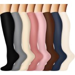 Graduated Copper Compression Socks for Men & Women Circulation 8 Pairs 15-20mmHg - Best for Running Athletic Cycling