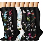 Graduated Copper Compression Socks for Men & Women Circulation 8 Pairs 15-20mmHg - Best for Running Athletic Cycling