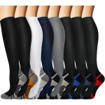 Sooverki Graduated Copper Compression Socks for Women Circulation 8 Pairs 15-20mmHg - Best for Running Athletic Cycling