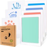 4-Pack Inkless Baby Hand and Footprint Kit - Mess Free Ink Pad for Newborn Keepsake, Dog Nose & Paw Print Kit, Clean Touch Ink Pad for Baby Hand & Footprints, Ideal New Mom Gifts (Popsicle, L)