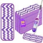 Reusable Mop Refills Pads for Swiffer PowerMop - 20 Pack Microfiber Wet Pads 15 Washable Mopping Cloths for Multi-Surface & All Types of Floors, White