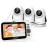 OKAIDI Video Baby Monitor with 3 Cameras, 5 Display Baby Monitor No WiFi, 30H Battery and 1000ft Range, 2-Way Talk, 8 Lullabies, Remote Pan-Tilt-Zoom Baby Camera for Baby/Pet/Elderly