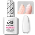 BORN PRETTY Builder Gel for Nails, 8-in-1 Milky White Clear Builder Nail Gel for Nail Apex and Gel Extension Strengthener, Nail GLue Gel Hard Gel Base Rhinestone Nail Glue Gel in a Bottle 15ml