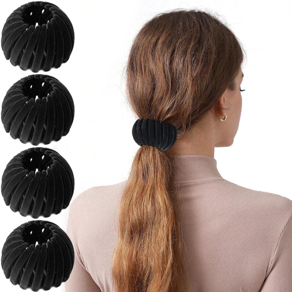 Sizobi Bird Nest Magic Hair Clip, Hair Accessories for Women, 4 Pack Velvet Claw Clips for Thick Thin Hair, Adult Women