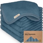 6-Pack Baby Washcloths - Soft Absorbent Viscose from Bamboo Wash Cloths for Babies, Kids, Toddlers, Infant, Newborn Bath Towels,Gentle on Sensitive Skin,10x10 Reusable Face Towels(Navy Blue)