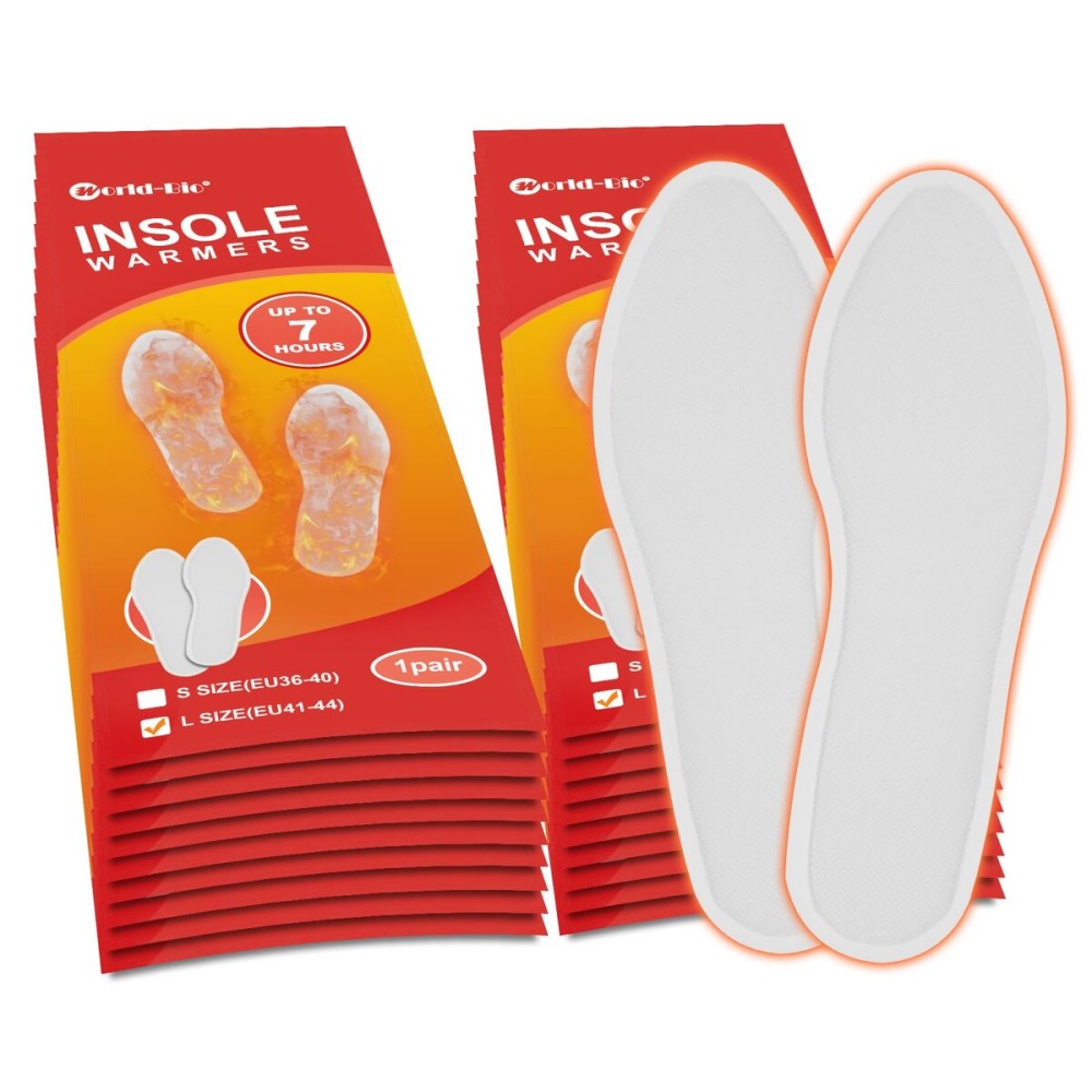 MR.ICE Feet Warmers for Men - 20 Pairs Air Activated Foot Warmers for Feet - Up to 9 Hours Insole Foot Warm - Winter Hiking, Skiing, Fishing, Hunting, Camping Heating Pads - L Size