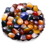 SigMntun Polished Colorful Agate Crystal Stone Set - 72 Pcs, 0.5 10 oz Handpicked Natural Tumbled Gemstones Rocks Quartz, Pebbles for Reiki, Chakra, Healing, Home Decor