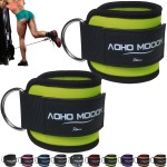 AOHO MOOON (Pair) Comfortable Adjustable Ankle Straps for Cable Machines Women, Gym Workout Leg Strap, Ankle Cuffs for Glute Workouts, Foot Straps for Kickback (Pair, Green)