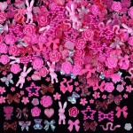 Sinyanail 300pcs Nail Art Charms Kit,Over 100pcs Mixshape Resin Gems and 100 pcs Mixed Flatback Nail Rhinestones Pearls with Over 100pcs Sequins for Women\'s Manicure Making DIY Crafts(16-300-rose)