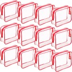Weewooday 12 Pieces Clear Makeup Bags Cosmetic Storage Bags PVC Zipper Pouches Travel Waterproof Makeup Plastic Case for Women Organizing Toiletries Traveling Bathroom