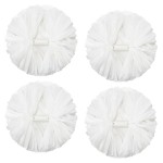 4Pcs Metallic Cheerleading Pom Poms, Creatiee 2 Pair Cheerleader Cheering Squad Pompoms for School Sports Dance Games Team Spirit Cheer (White)