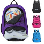 Hsmihair Youth Soccer Bag-Soccer Backpack & & Backpack for Football Volleyball Basketball,with Ball Compartment and Separate Cleat Training Package (Purple)